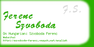 ferenc szvoboda business card